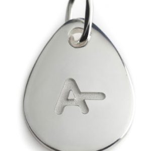 BLOOD TYPE A-  silver pendant