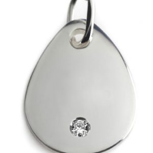 PURE BLOOD DROP SILVER PENDANT WITH DIAMOND