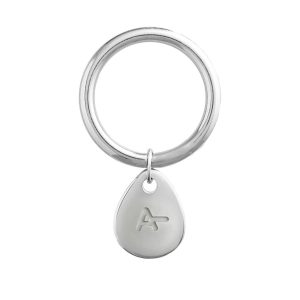 BLOOD TYPE A- KEYCHAIN SILVER