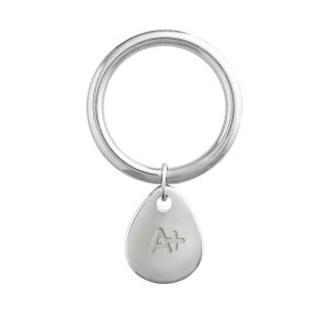 BLOOD TYPE A+ KEYCHAIN SILVER